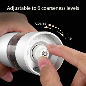 Electric Pepper Grinder Smart Adjustable Spice Grinding Machine Automatic Kitchen Spice Mill Household Food Grinder Tool