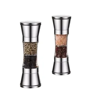 Double-headed stainless steel manual pepper grinder for various kitchen spices and salts