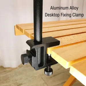 Abrazadera de fijación de escritorio de aleación de aluminio para soporte de lámpara camping