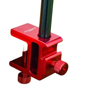 Soporte de lámpara de camping portátil de aluminio duradero con abrazadera de metal roja ajustable