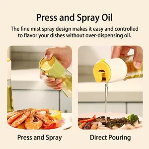 2-in-1 glass oil sprayer and pourer bottle for kitchen and air fryer cooking use