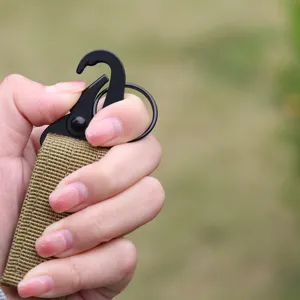 Tactical eagle beak carabiner with durable nylon webbing strap for outdoor belt hanging