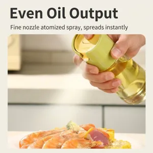 Professional 2-in-1 glass oil spray bottle for kitchen cooking and atomized misting