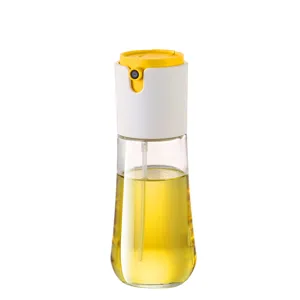 Integrated glass oil spray and pour bottle for kitchen cooking and air fryer use