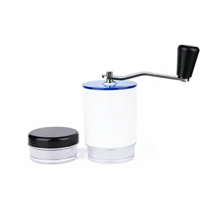 Portable manual pill grinder with handle and storage container for easy medication crushing