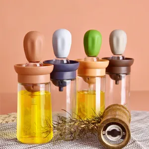 Bottiglie per olio con pennello in silicone a forma di cactus per cucina e dolci