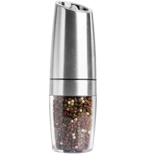 Automatic electric gravity induction salt and pepper grinder mill in stainless steel