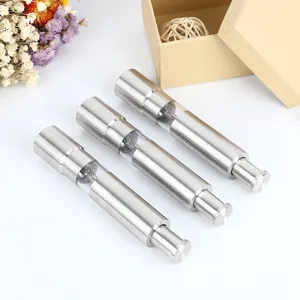 Manual stainless steel press-action spice and pepper grinder set for home kitchen