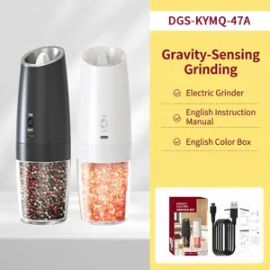 Electric Pepper Grinder Gravity Sensing Automatic Salt Mill Adjustable Coarseness USB Rechargeable Matte Kitchen Tool