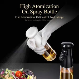 Borosilicate Glass Oil Sprayer Bottle High Atomization Press Mist Sprayer Leakproof Kitchen Cooking BBQ Vinegar Spray Dispenser