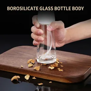 Durable high borosilicate glass oil sprayer bottle for healthy kitchen cooking and BBQ
