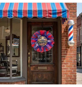 Patriottische krans voor 250 jaar VS met Amerikaanse arend voor buitendecoratie.