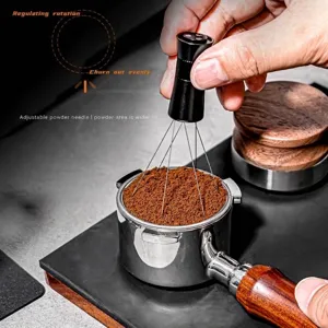 Herramienta de distribución WDT de café magnética con agujas ajustables de acero inox 304