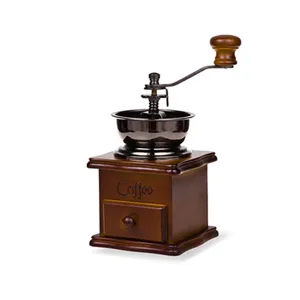 Vintage Houten Handmatige Koffiemolen Retro Handkruk Koffiebonenmolen Met Verstelbare Keramische Molen Voor Thuis Keuken Decor
