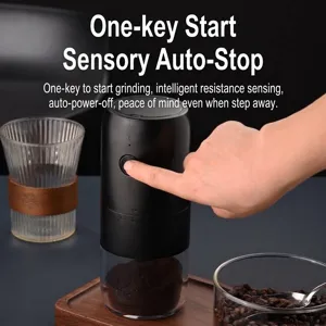 Moulin à café électrique portable avec batterie rechargeable et meule en céramique noire