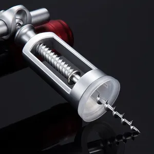 Premium manual alloy wine bottle opener with a sleek silver finish for cork removal