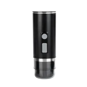 Portable wireless electric espresso machine compatible with capsules and coffee powder.