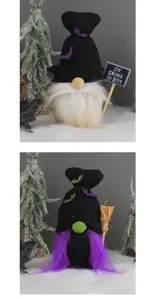 Décorations de gnomes d'Halloween faites à la main pour l'ambiance de fête.