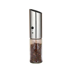 USB rechargeable electric stainless steel pepper and spice grinder for kitchen and camping
