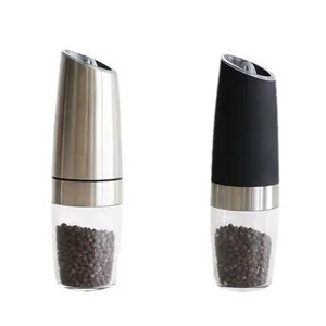 Professional electric gravity pepper and salt grinder set with adjustable coarseness