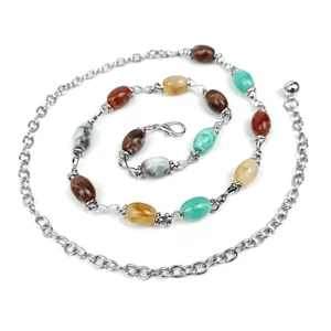 Elegante Boho metalen tailleketing met kleurrijke marmeren kralen voor zomerjurken