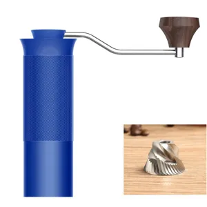 High-precision CNC stainless steel burr detail of a manual coffee bean grinder