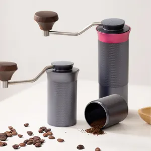 Portable Manual Coffee Grinder Aluminum Alloy Hand Coffee Mill With CNC Stainless Steel Core Adjustable Burr Grinder For Home Travel Camping