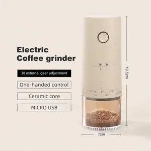 Portable Electric Coffee Grinder USB Rechargeable Bean Grinder With Adjustable Settings Ceramic Burr Grinder For Home Office Travel