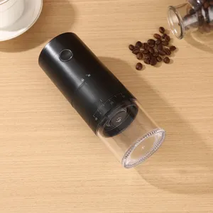 Portable electric coffee grinder with USB charging and adjustable coarseness settings
