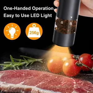 Automatisches elektrisches Mahlwerk für Kaffee und Gewürze mit LED-Licht, Einhandbedienung