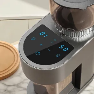 Professionelle elektrische Kaffeemühle mit digitaler Touch-Display-Steuerung.