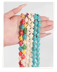 Colorful turtle-shaped turquoise loose beads for DIY jewelry making and accessories