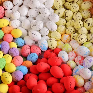 Vibrant 2x2.5cm mini spotted Easter eggs in various colors for festive decoration