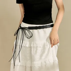 Cintura Intrecciata da Donna in Pelle Sintetica con Fibbia in Lega e Nappe Corda in Vita per Abiti Vacanza Mare Accessorio