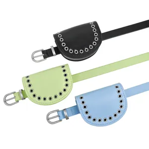Stylish waist bag belts for women with decorative mini pouches in multiple colors