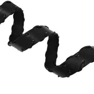 Cintura intrecciata nera bohémien per decorazione vestito donna accessorio moda