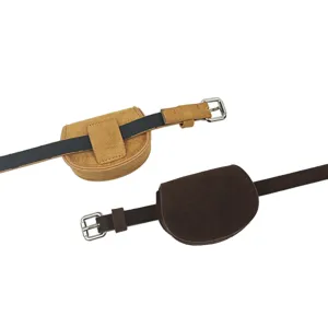 Suede mini belt bag set in tan and dark brown finishes for women's dresses and accessories