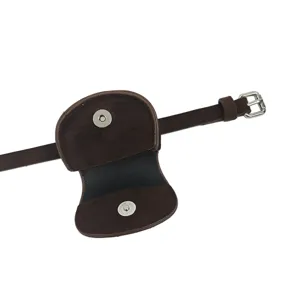 Mini suede belt bag for women with magnetic closure and silver buckle for dresses