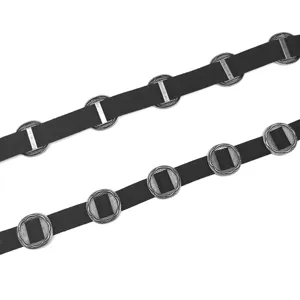 Cinturón de cadena de cintura negro mate de estilo étnico bohemio con hebillas