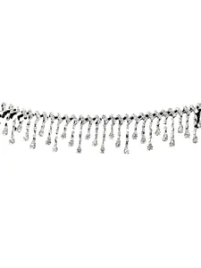 Belly dance fringe waist chain with shimmering rhinestone water drop charms