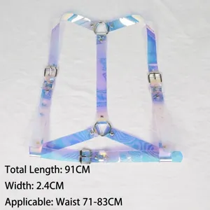 Détail de la ceinture harnais holographique avec boucles réglables