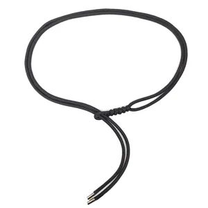 Elegant black thin round rope knot waist belt for ladies dresses and sweaters chic