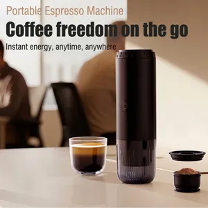 Portable 2-in-1 electric espresso coffee machine for ground coffee and capsules in office