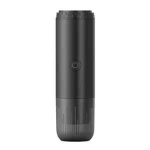 Portable electric 2-in-1 espresso machine for capsules and ground coffee in sleek black