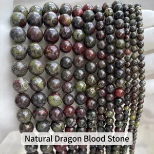 Perle tonde in diaspro sangue di drago naturale in varie dimensioni per DIY