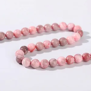 Natuurlijke roze zebra steen ronde kralen voor DIY handgemaakte sieraden maken set