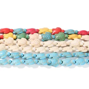 Synthetic Turquoise Turtle Shape Loose Beads Strand Multicolor White Blue For DIY Jewelry Making Bracelet Necklace Craft Accessories