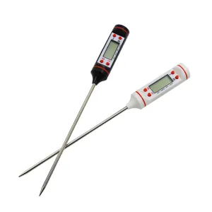 Digital stainless steel kitchen thermometer probe for BBQ cooking, oil and baking