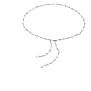 Elegante cinturón de cadena plateado para mujer con brillantes diamantes de imitación