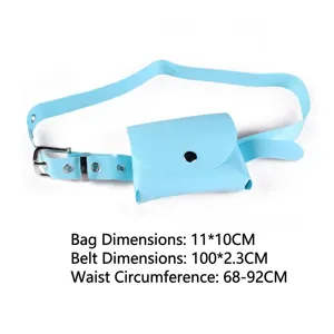 Light blue mini PVC jelly waist bag with adjustable plastic belt for women and kids